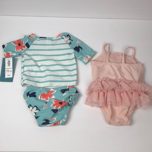 Baby one pink tutu & 2 piece floral bathing suit - Picture 6 of 6